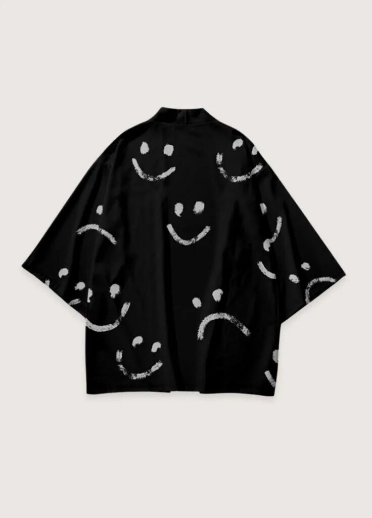 Kimono japonais noir homme — Egao