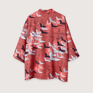Kimono japonais traditionnel grues — Tsuru vue 2