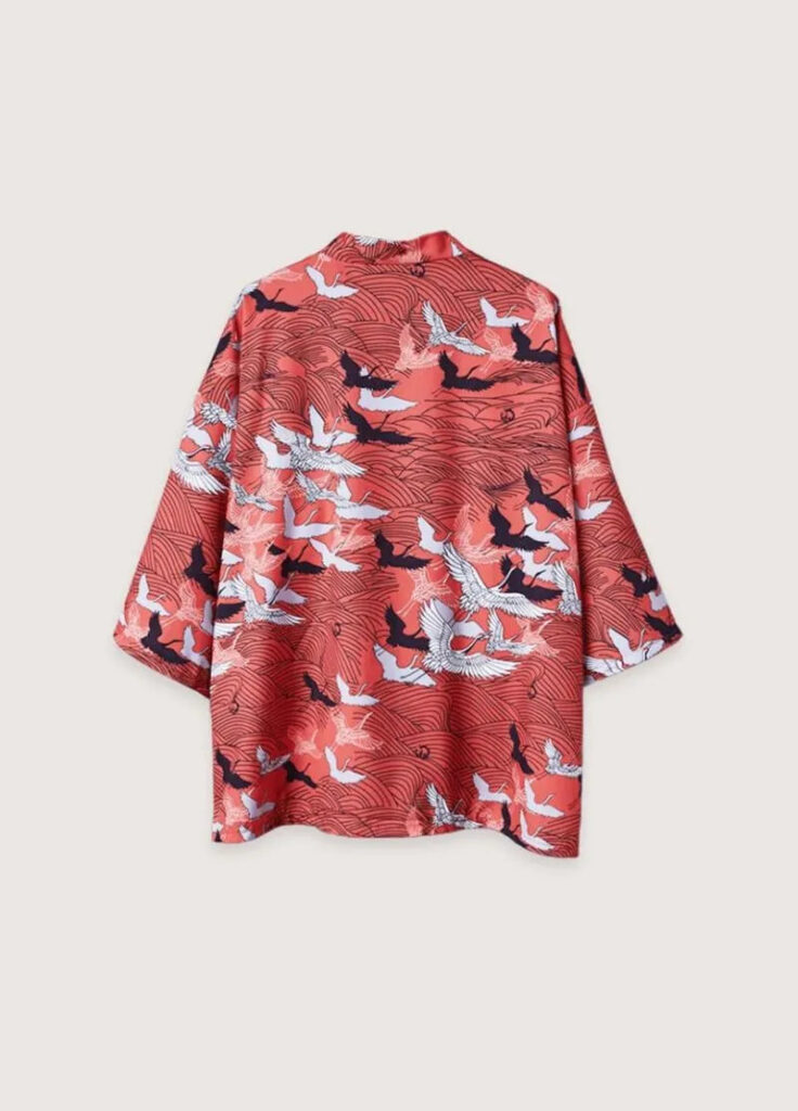 Kimono japonais traditionnel grues — Tsuru
