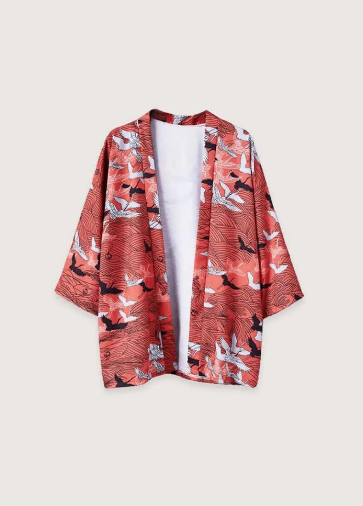 Kimono japonais traditionnel grues — Tsuru