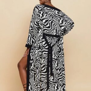 Kimono long à motif zébré vue 2