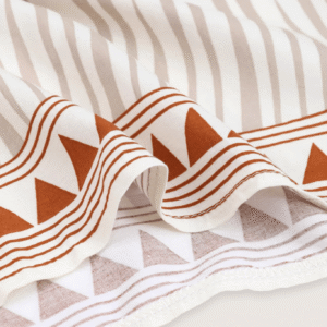 Kimono long beige à motif géométrique tribal vue 3