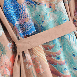 Kimono long beige rosé — Fleur et Paon Bohème vue 4