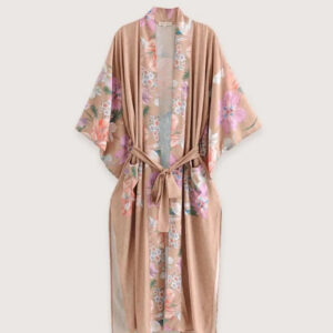 Kimono long beige traditionnel — Dentōteki