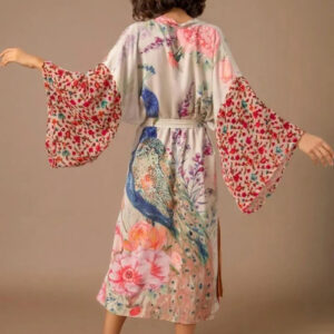 Kimono long blanc femme — Shiro vue 2