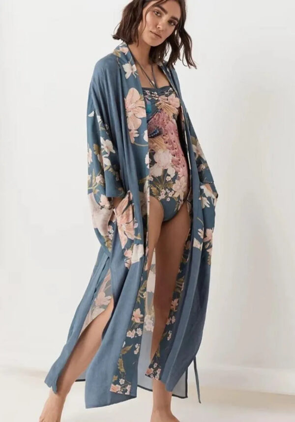 Kimono long bleu — Aoi