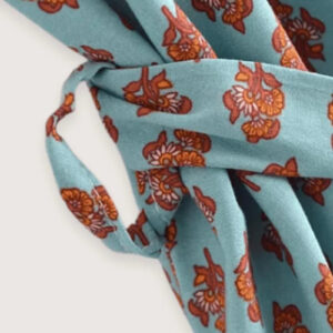Kimono long bohème turquoise — Mizuiro vue 4