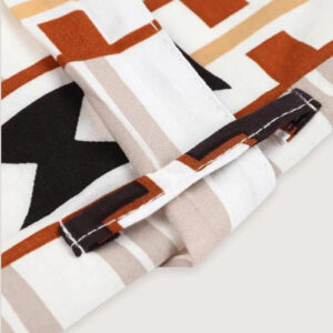Kimono long coton ethnique beige — Toraibaru vue 4