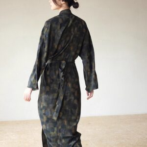 Kimono long en soie orange pour femme — Kin vue 2