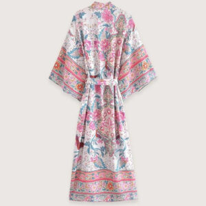 Kimono long femme été fleuri — Natsu vue 2