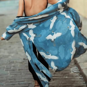 Kimono long femme japonais bleu — Tsuru