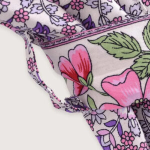 Kimono Long Violet Fleuri Femme — Drap Japonais Floral vue 5