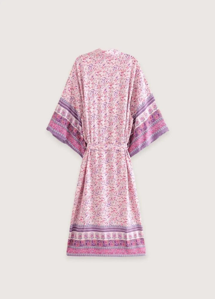 Kimono long fleuri femme rose — Hanami