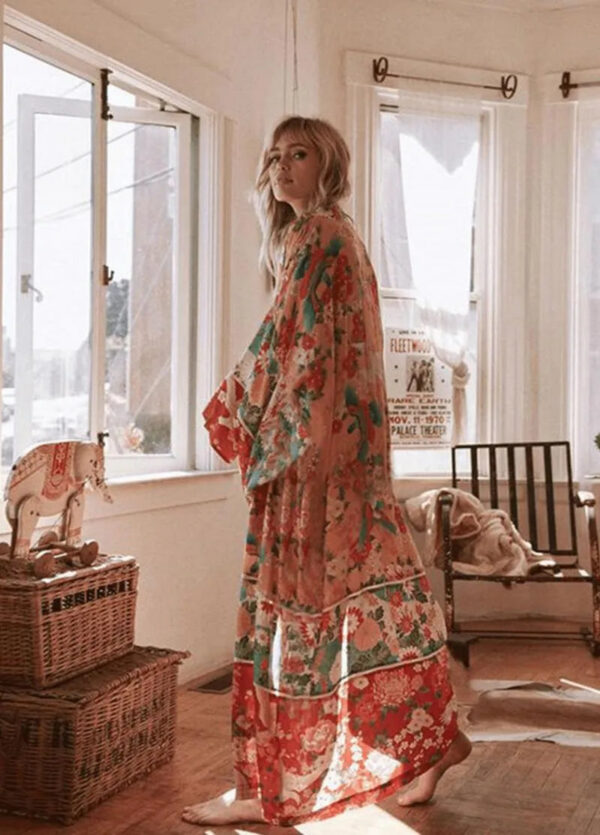 Kimono long fleuri vintage — Dōka