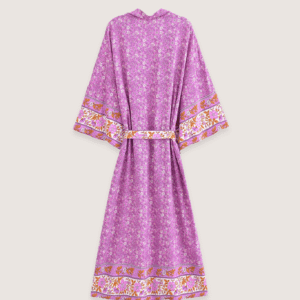 Kimono long — Floral Fuchsia vue 2