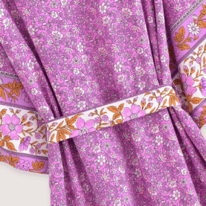 Kimono long — Floral Fuchsia vue 4