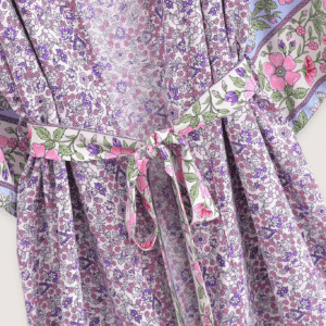 Kimono long — Floral Lilas vue 3