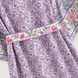 Kimono long — Floral Lilas vue 4