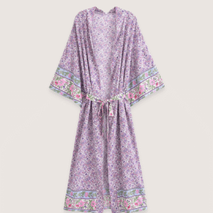 Kimono long — Floral Lilas