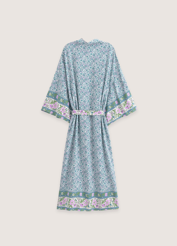 Kimono long — Floral Turquoise