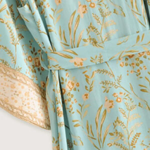 Kimono long fluide bleu bohème — Ao vue 5