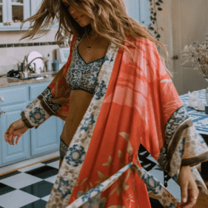 Kimono long — Grue Orange vue 4