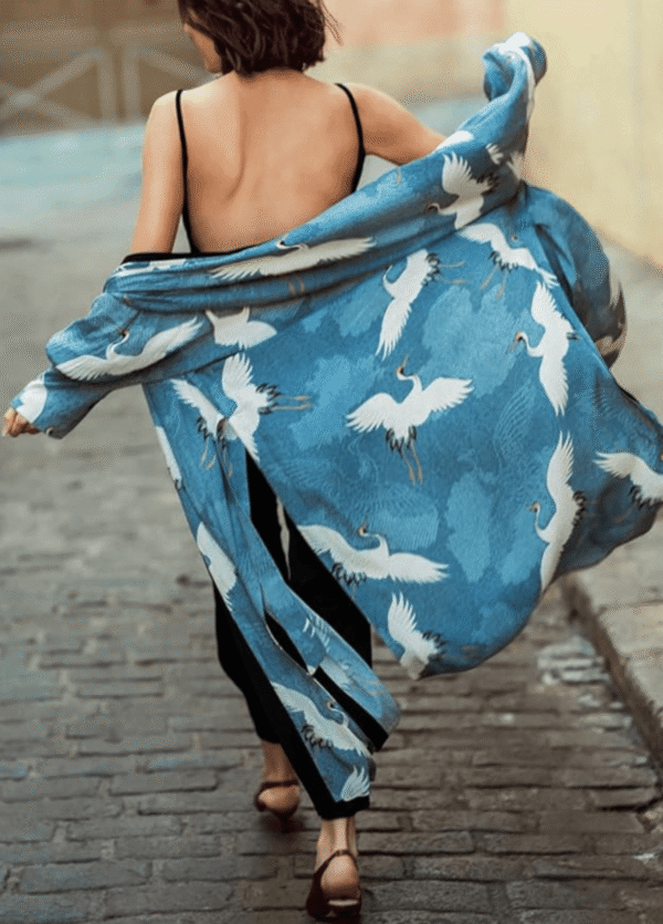 Kimono long — Grues Célestes