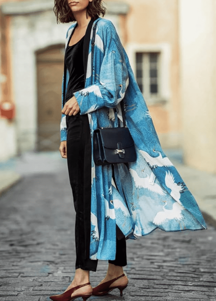 Kimono long — Grues Célestes
