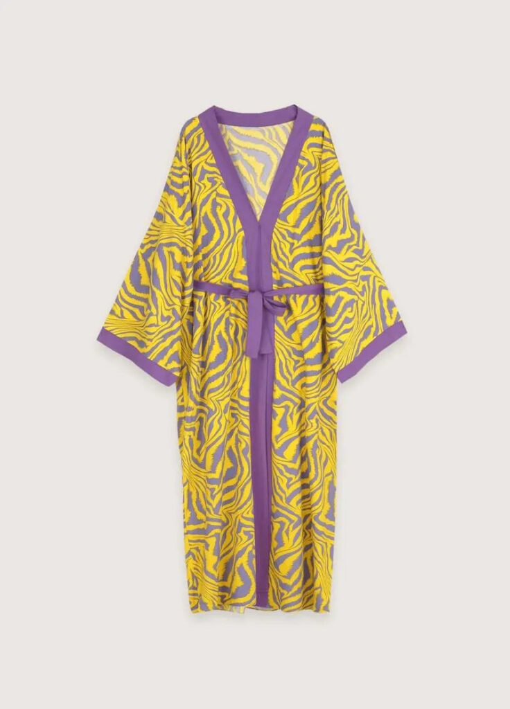 Kimono long jaune violet — Zebura