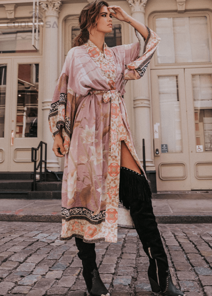 Kimono long — Rose Bohème