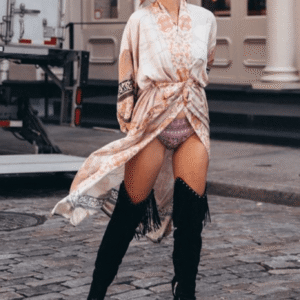 Kimono long — Rose Bohème vue 3