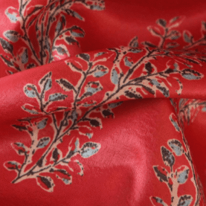 Kimono long rouge à motif fleuri vue 5