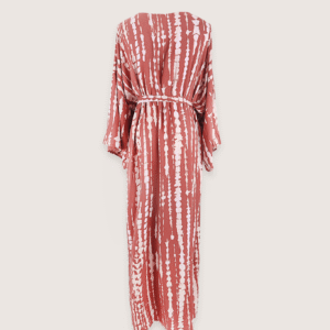 Kimono long terracotta à imprimé Tie Dye vue 2