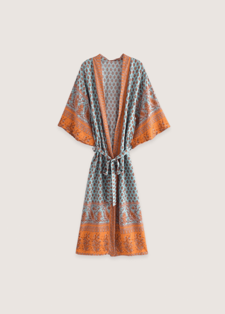 Kimono long turquoise — Daisy Bohème
