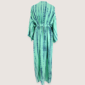 Kimono long vert menthe à imprimé Tie Dye vue 2