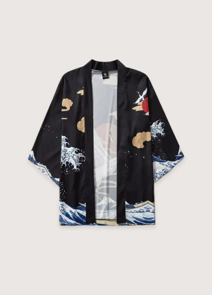 Kimono noir homme grue — Mai