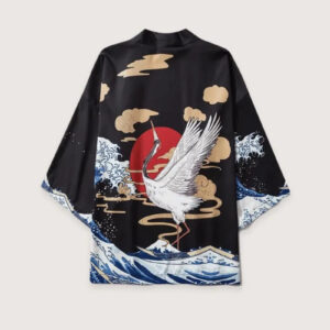 Kimono noir homme grue — Mai vue 2