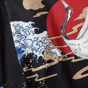 Kimono noir homme grue — Mai vue 3
