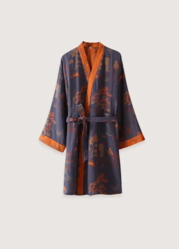 Kimono peignoir orange homme — Yoruki