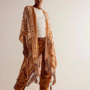 Kimono plage poncho brique rosé — Momoka vue 2