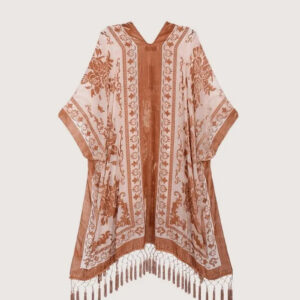 Kimono plage poncho brique rosé — Momoka vue 3
