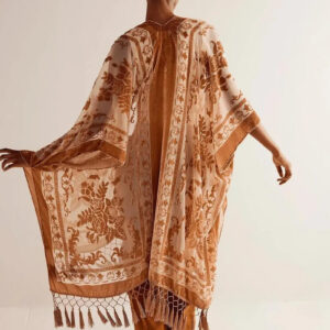 Kimono plage poncho brique rosé — Momoka vue 4