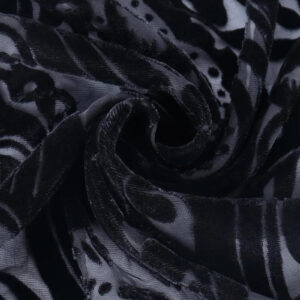 Kimono poncho noir brodé — Yamikiri vue 3