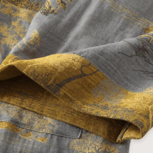 Kimono robe de chambre homme gris — Momiji vue 3