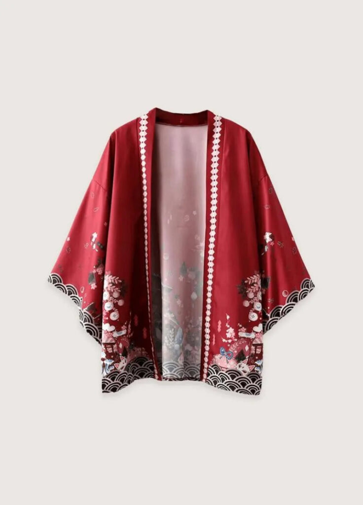 Kimono rouge homme mystique — Aki