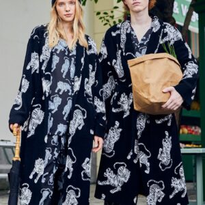 Peignoir kimono noir — Byakko
