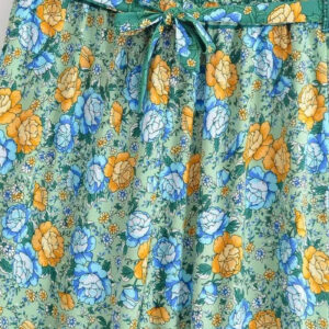 Pantalon kimono bleu fleuri — Mizuiro vue 2