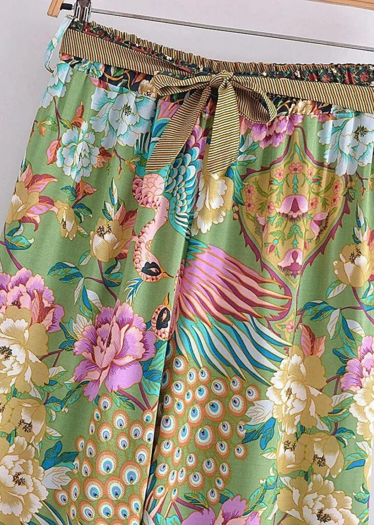 Pantalon kimono bohème paon — Momiji