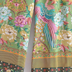 Ensemble kimono court bohème paon — Momiji vue 4
