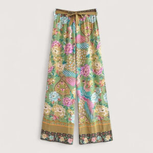 Ensemble kimono court bohème paon — Momiji vue 2